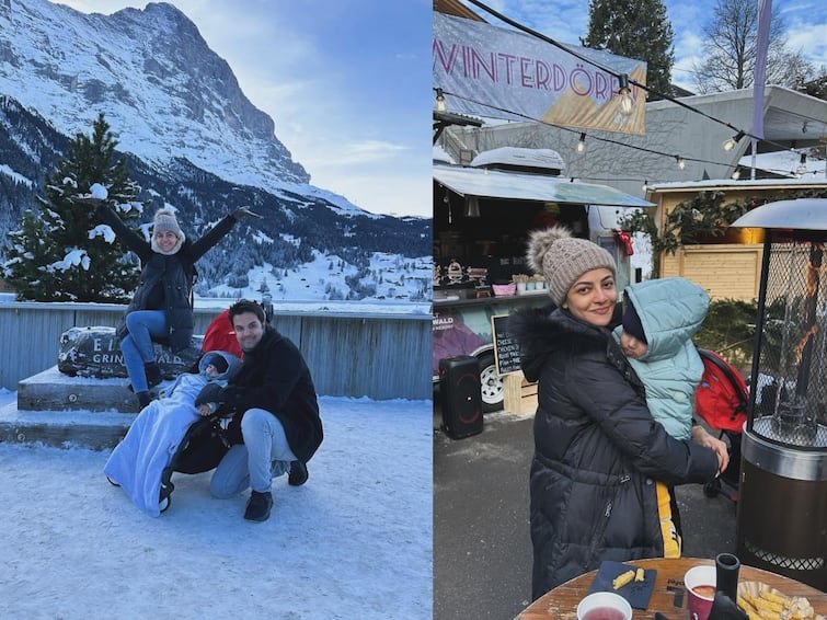 Kajal Aggarwal Photos : குடும்பத்துடன் குளிர்கால சுற்றுலா சென்ற காஜல் அகர்வால்!