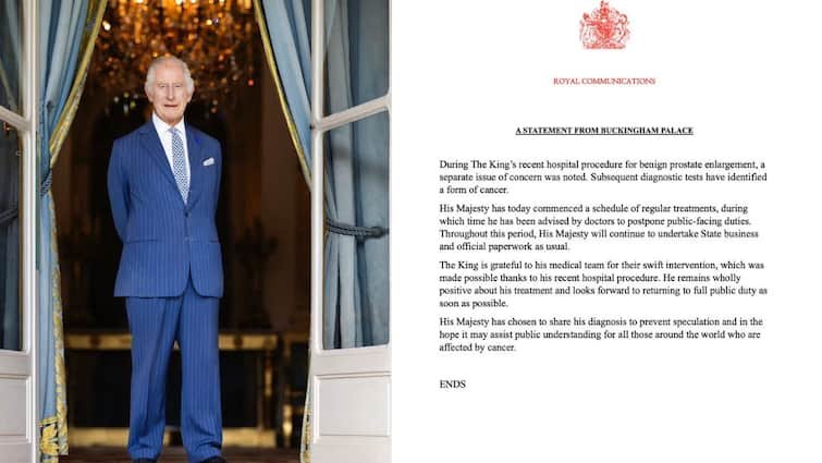 Britain’s King Charles III Diagnosed With Cancer official statement from Buckingham Palace | Britain’s King Charles: பேரதிர்ச்சி..! 74 வயதில் பிரிட்டன் மன்னரான மூன்றாம் சார்லஸ்