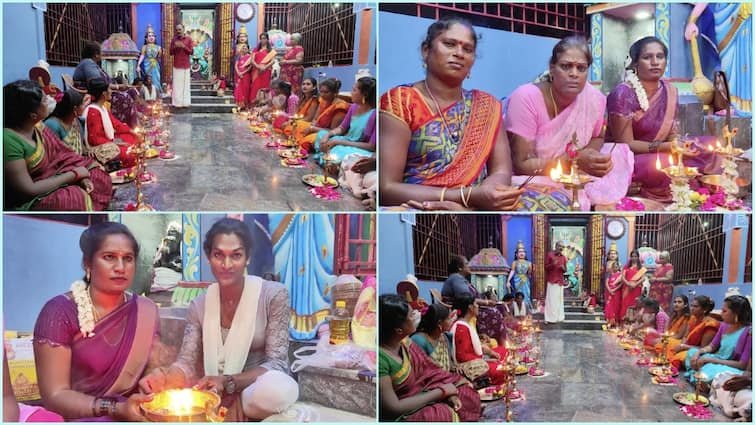 விழுப்புரத்தில் உலக நன்மை வேண்டி திருநங்கைகள் திருவிளக்கு பூஜை செய்து வழிபாடு