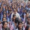 Kanchipuram MLA CVMP Ezhilarasan sat on the floor and discussed with the students who were taking the public examination in the Government Girls’ School – TNN