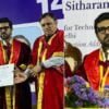 Actor Ram charan is bestowed with honorary doctorate for his contribution towards art from Vels university today
