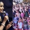 actress anupama parameswaran interrupted by crowd on tillu square press meet