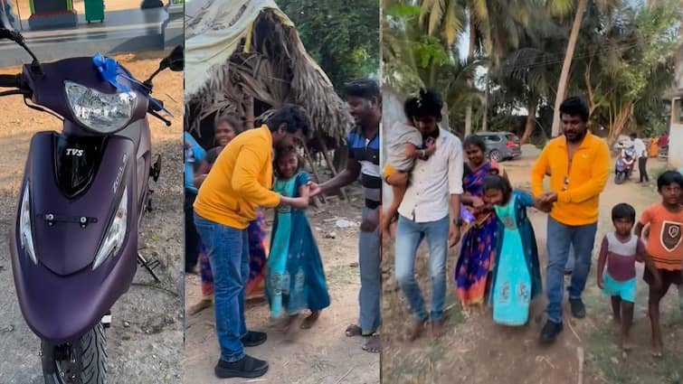 kpy bala and raghava lawrence together has gifted a bike viral video | Watch Video: மாற்றுத்திறனாளி குழந்தைகளுக்கு உதவி செய்த ராகவா லாரன்ஸ்
