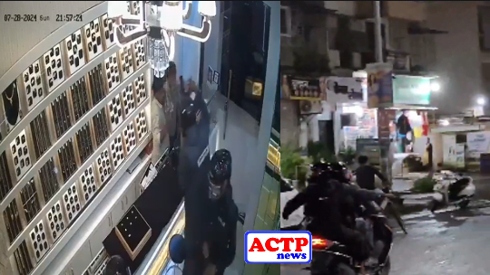 துப்பாக்கி முனையில் நகைக்கடையில் கொள்ளை.. பரபரப்பு சிசிடிவி காட்சி…