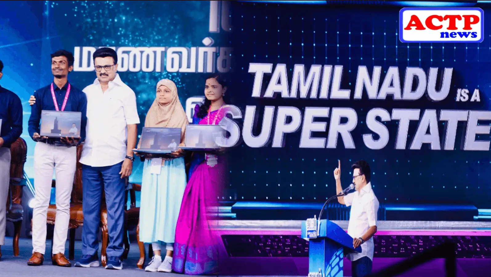லேப்டாப் கொடுத்து, மாணவர்களிடம் ஓட்டு கேட்டாரா முதல்வர்? குவியும் கமெண்டுகள்…
