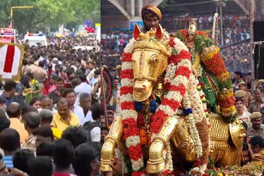 மதுரை சித்திரை திருவிழா: லட்சக்கணக்கான பக்தர்கள் புடைசூழு  கள்ளழகர் வைகை ஆற்றில் இறங்கினார் - Kumudam
