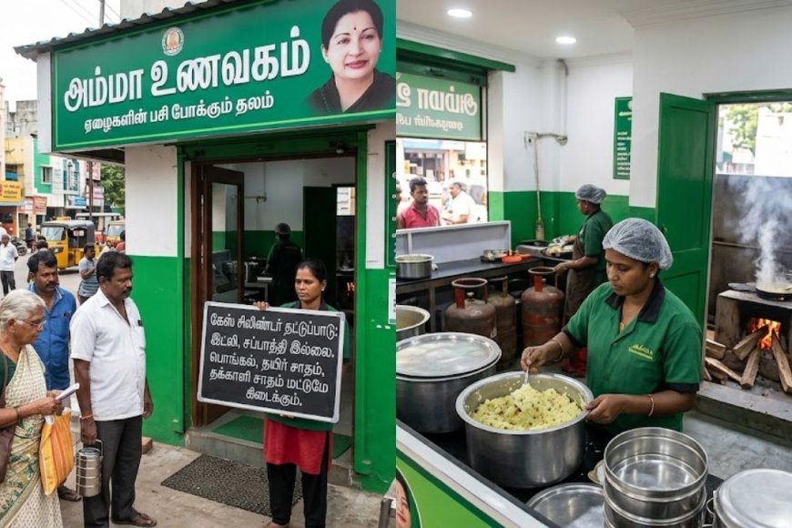 கேஸ் சிலிண்டர் தட்டுப்பாடு: அம்மா உணவகத்தில் இட்லி,சப்பாத்தி விற்பனை நிறுத்தம்  - Kumudam